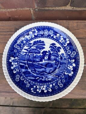 Vtg Copeland Spode's Tower Gadroon Edge 7 1/4 Blue&White Soup Saucer, Older Mark